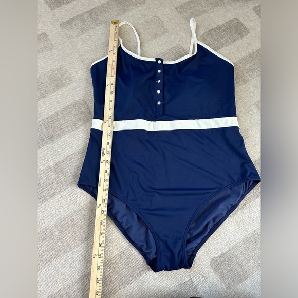 Boden Savina Henley Swimsuit French Navy (Size 16-18) - Picture 11 of 11